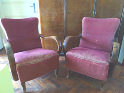 Hajlított fa karfás Art Deco vintage rumba fotel felújítandó  armchair