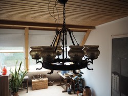 Wrought Iron Chandelier with Eight Arms, 1950s-1960s
