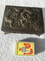 Antik Csodaszép régi - díszdoboz doboz - japán minta - kígyó gyógyszerész patikus orvos ábrázolás