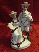 German porcelain figure, musician pair, height 16 cm. He has!