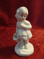 German porcelain figurine, little girl with a basket, height 12 cm. He has!