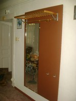 Retro hall wall with mirror, hat rack, hanger