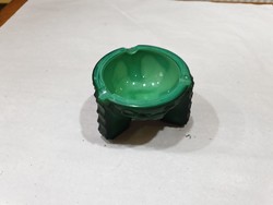 Régi zöld üveg hamutál 