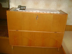 Retro linen chest of drawers with opening door