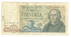 5000 lira 1973 signo Carli és Barbarito Olaszország Ritka