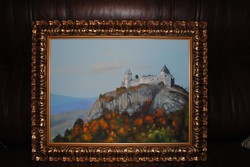 Mária Szalkai's painting of the castle in Füzér