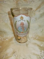 ferenc józsef üveg emlék pohár 1908