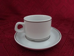 Lilien porcelain austria, coffee cup + placemat, brown stripes. He has!