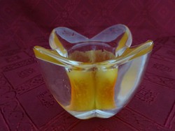 German glass candle holder, height 7 cm, diameter 9 cm. He has!