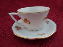 Zsolnay porcelain, antique, shield-stamped coffee cup with saucer + placemat. He has!