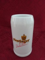 German porcelain beer mug. Piestinger das edle. Half a liter, 17 cm high. He has!