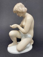 Wallendorf porcelán női akt szobor
