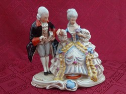 German porcelain figurine baroque pair. Height 18 cm. He has!