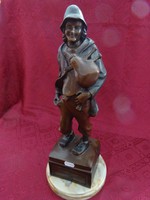 Lieber Augustine bronze statue, f. Made by Staffler. Indicated. Marble pedestal. He has!
