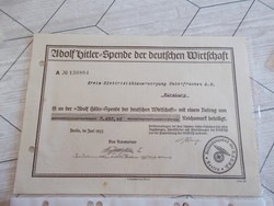 WW2,Ritka német birodalmi dokumentum,(Hitler)