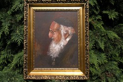 "Rabbi portré" (olaj-vászon) szignó,Bánfi