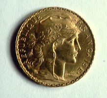 1909 Arany 20 Franc érme