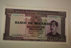 Mozambik 500 Escudos 1967 UNC