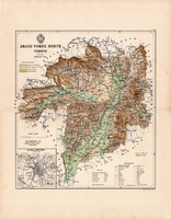Abaúj - Torna megye térkép 1888 (5), Magyarország, vármegye, atlasz, Kogutowicz, 44 x 57 cm, Kassa