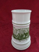 Great Plain porcelain beer mug with Szeged inscription and view, height 17 cm. He has!