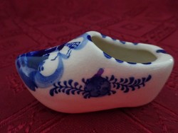 Dutch porcelain slippers, cobalt blue painting, windmill motif, length 8 cm. He has!