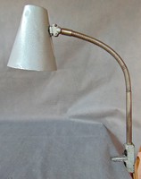 Retro asztalra szerelhető ipari lámpa, műhely lámpa Újpesti Meteori Ipari Szövetkezet