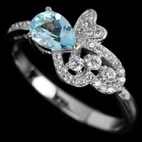 58 The real blue topaz is made of 925 silver rings