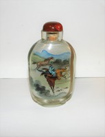 Kínai belülről festett parfümős üveg  "Chinese snuff bottle"