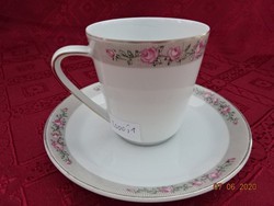 Hutschen reuther noblesse German porcelain coffee cup + placemat. Rose pattern. He has!