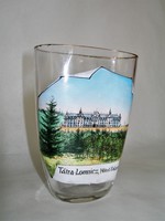 Tátra-Lomnicz Hotel Palace - Antik lapos emlék pohár, kúrapohár