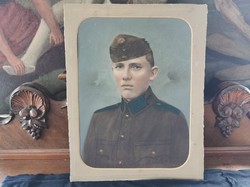Régi katona, színezett fotó