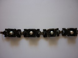 Silver women's bracelet with pearls