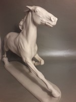 VINTAGE nagy méretű ROSENTHAL szignált porcelán vágtató ló szobor - sérült