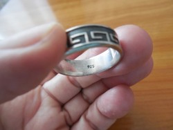 62 I Navajo Indian patterned silver ring in Mexico