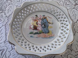 Áttört, kézi festett Furnishing kínai régi porcelán tányér