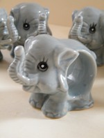 6 db porcelán, kerámia elefánt szalvétagyűrű