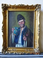 Horváth g. Picture of Andor - pipe-smoking shepherd. Size: 35 x 25 cm. He has!
