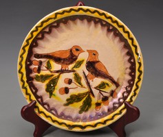 T.F. Bird wall plate with Ják sign (Ferenc tóth), marked, flawless.