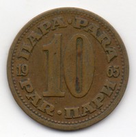 Jugoszlávia SFR 10 jugoszláv para, 1965