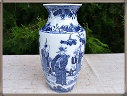 Nagy méretű kék kínai jelenet mintás antik porcelán váza / dec 711 /