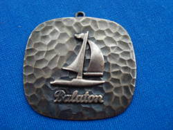 Retro iparművészeti bronz medál - Balaton felirattal