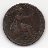 Nagy-Britannia 1 farthing, 1822, ritka