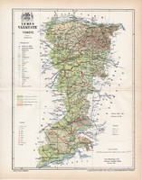 Temes vármegye térkép 1897 (4), lexikon melléklet, Gönczy Pál, 23 x 29 cm, megye, Posner Károly