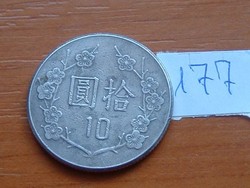 TAJVAN 10 DOLLÁR 1981 (70) Japán kajszi Chiang Kai-shek 177.