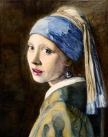 Johannes vermeer: girl with pearl earrings (painting copy)
