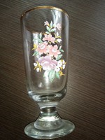 Flower Pattern Footed Glass