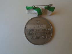 G028.74    Emlékérem,  50 Jahre Schützenverein Hohenhaslach 1974 - Lövészegylet 