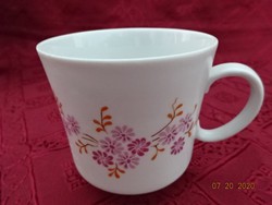 Alföldi porcelain coffee cup with pink/brown pattern. He has!
