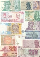 51 db vegyes UNC bankjegy a világ minden tájáról!