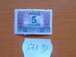 MAGYARORSZÁG 5000 KORONA / 5 FILLÉR 1927-es 1924-s bélyegek felülnyomtatva 171D